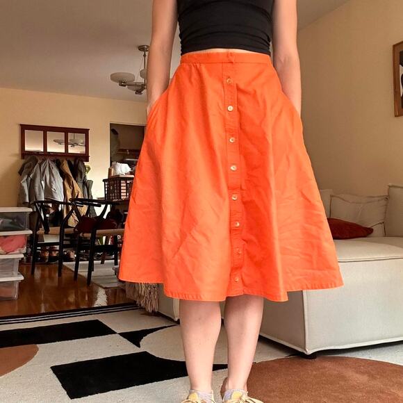 1970s orange midi skirt - Picture 7 of 8